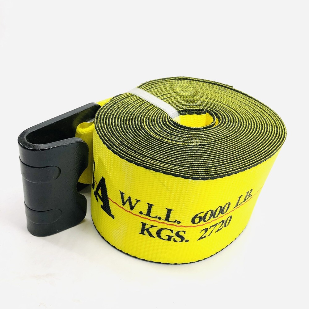 AFTERMARKET WLL 6000LBS FLAT HOOK 4" WINCH STRAP