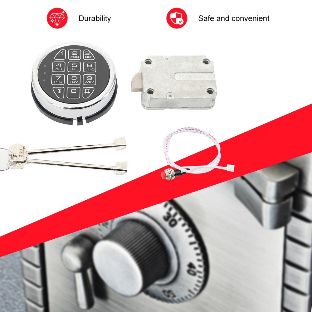 Safe Lock Electronic Digital Safe Lock Replacement Solenoid lock with 2* Keys