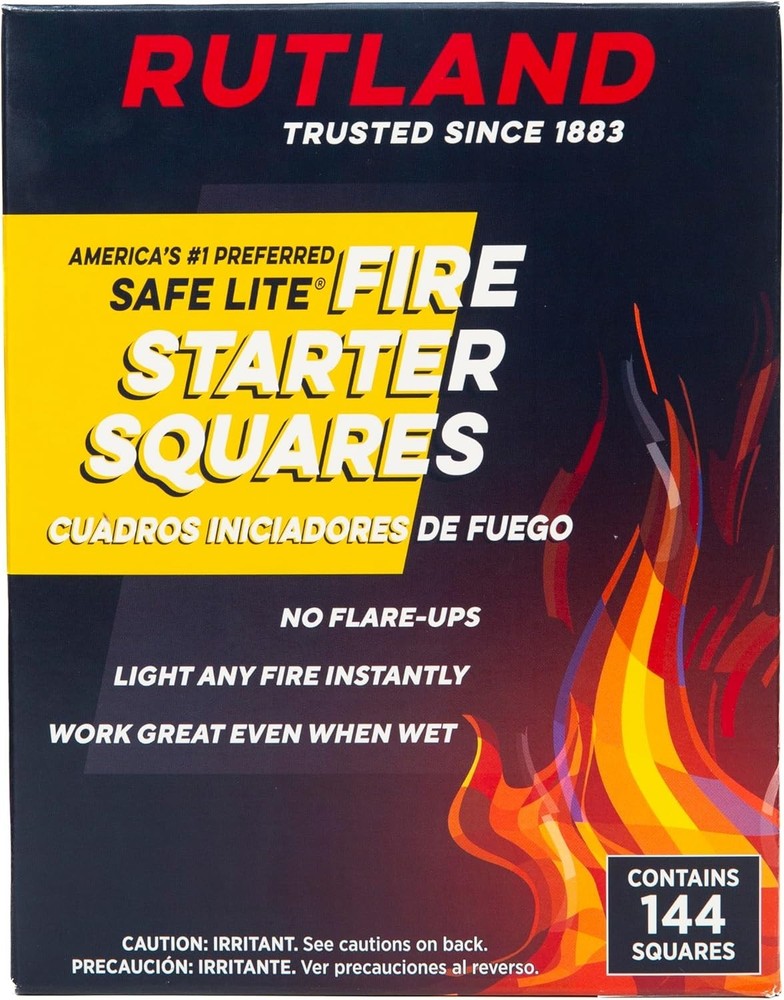 RUTLAND Safe Lite® Fire Starter Squares, 144 count