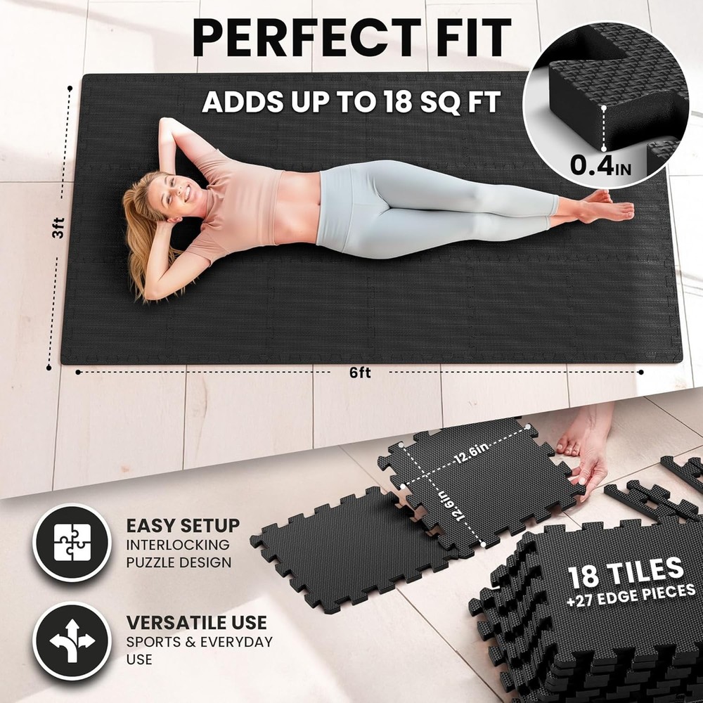 Environmentally Friendly EVA Gym Tiles - Interlocking Mats for Safe Workouts