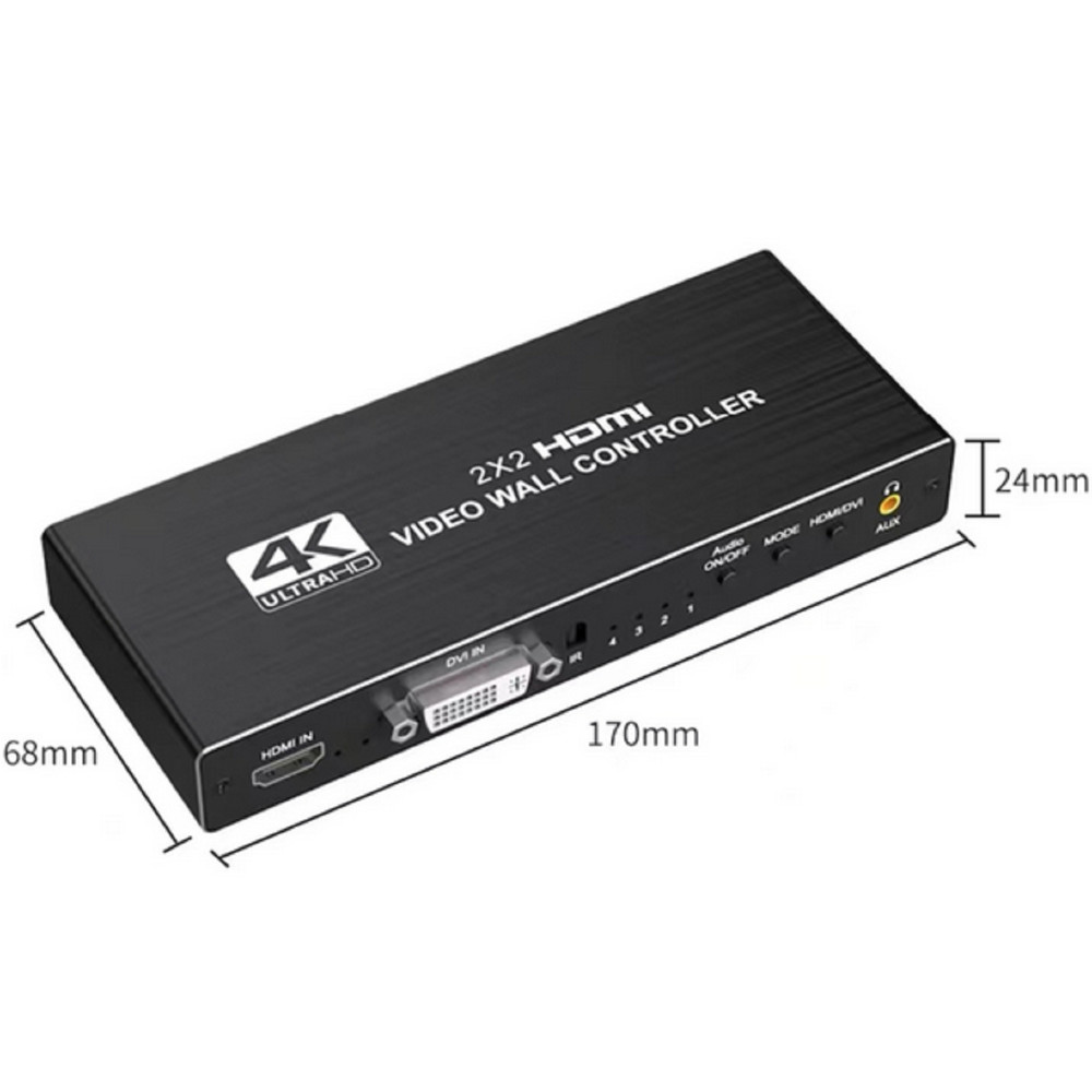 4K matrix HDMI Video Wall Controller 1 In 4 Out HDMI DVI Screen Stitch Processor