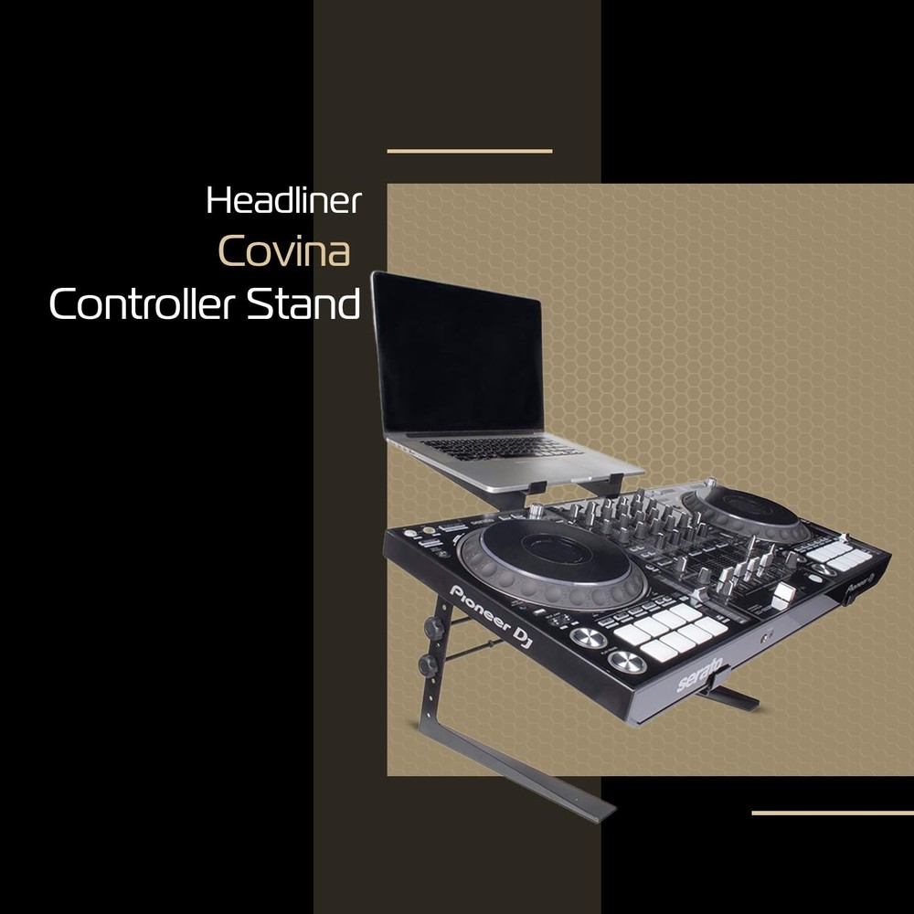 Headliner Covina Portable Dual DJ Controller Stand; Adjustable and Durable