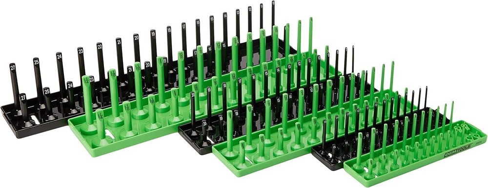 Compact 6PC Socket Storage Organizer for 1/4", 3/8", 1/2" Drive Sockets