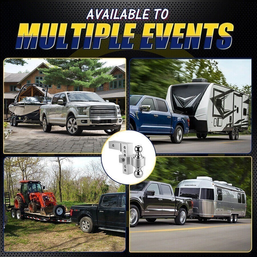 2" Receiver 6" Drop/Rise Adjustable Tow Hitch Dual Ball Adjustable Tow Hitch