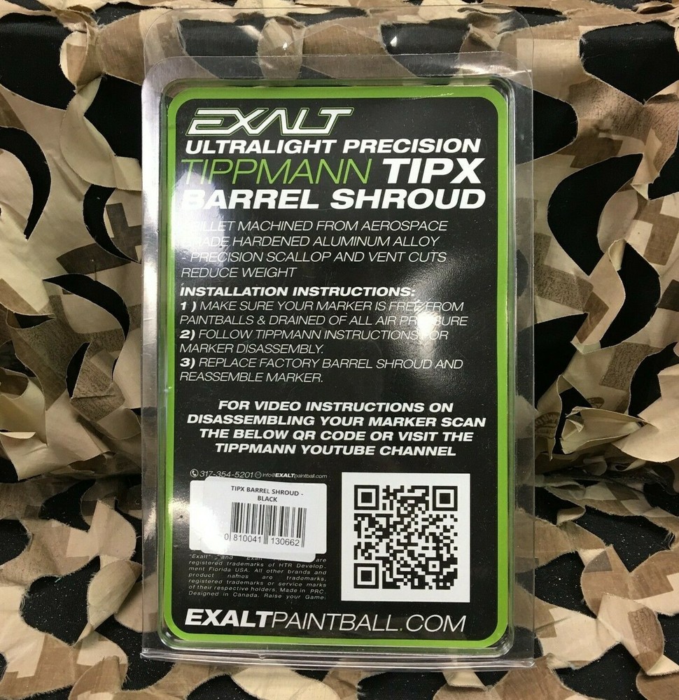 NEW Exalt Tippmann TiPX Precision Barrel Shroud - Black