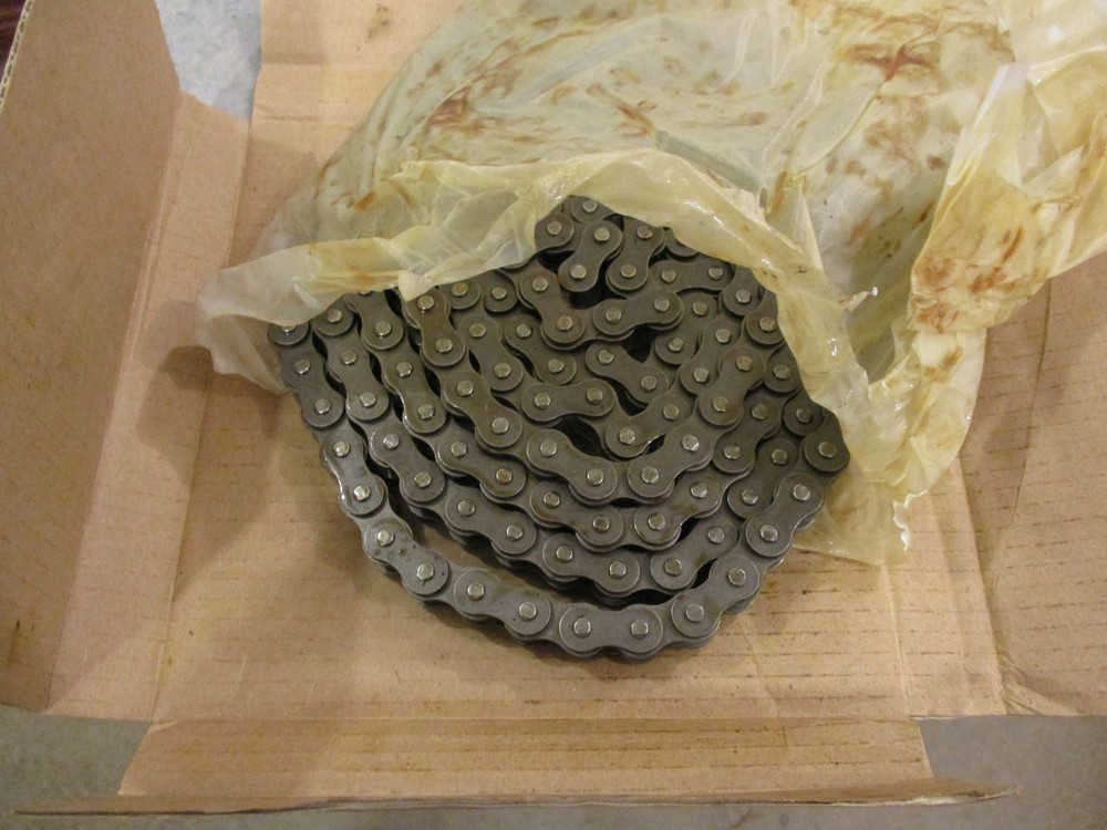 50 Riveted roller chain. 10 ft long.