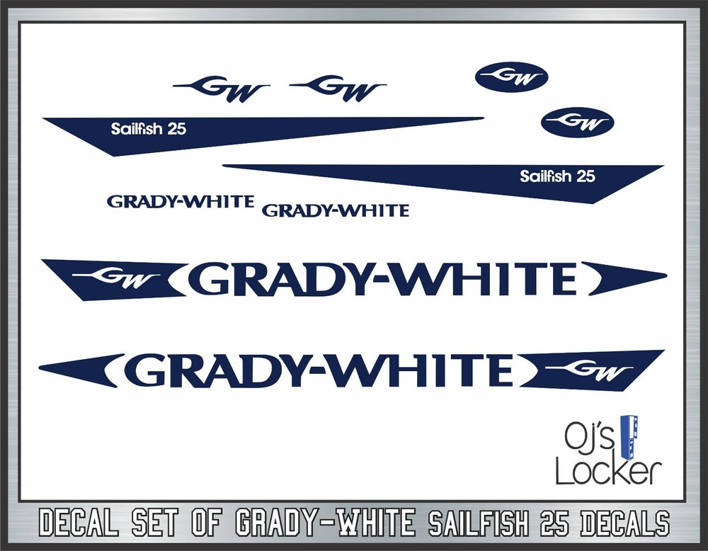 Grady White-Sailfish 25 Hull Replacement Decals Set