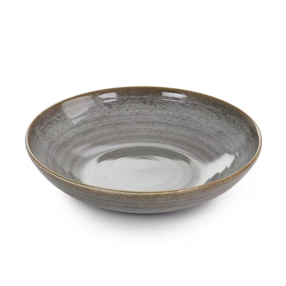 (12 Piece) Dreamweaver round Earthenware Dinnerware Set in Gray