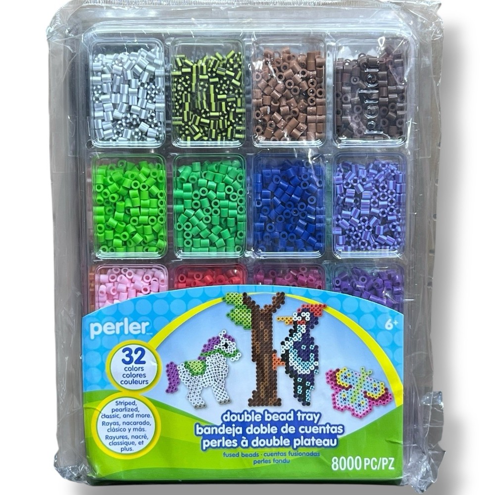 Stackable Plastic Bead Organizer with 8000 Beads Perfect for Creative Projects