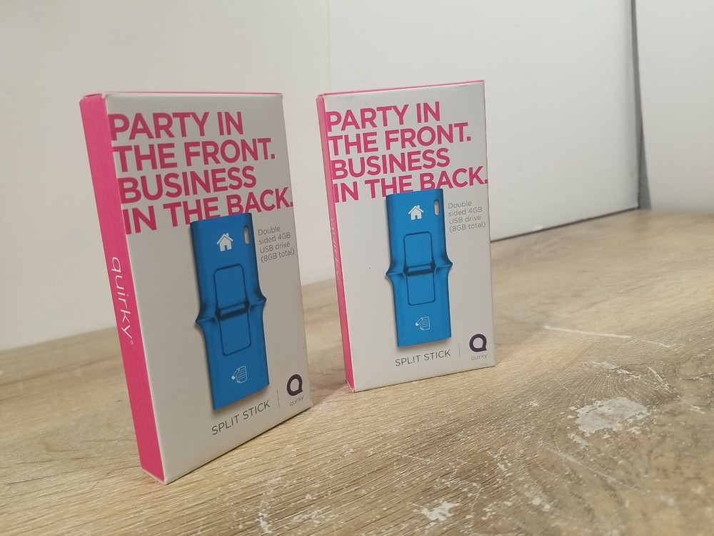 (2 packs) Quirky Split Stick USB Drive 8GB
