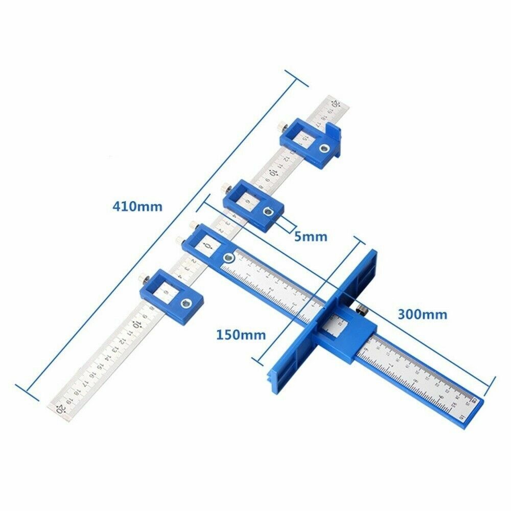 Drill Guide Punch Locator Woodworking Hole Cabinet Hardware Jig Drawer Pull Tool