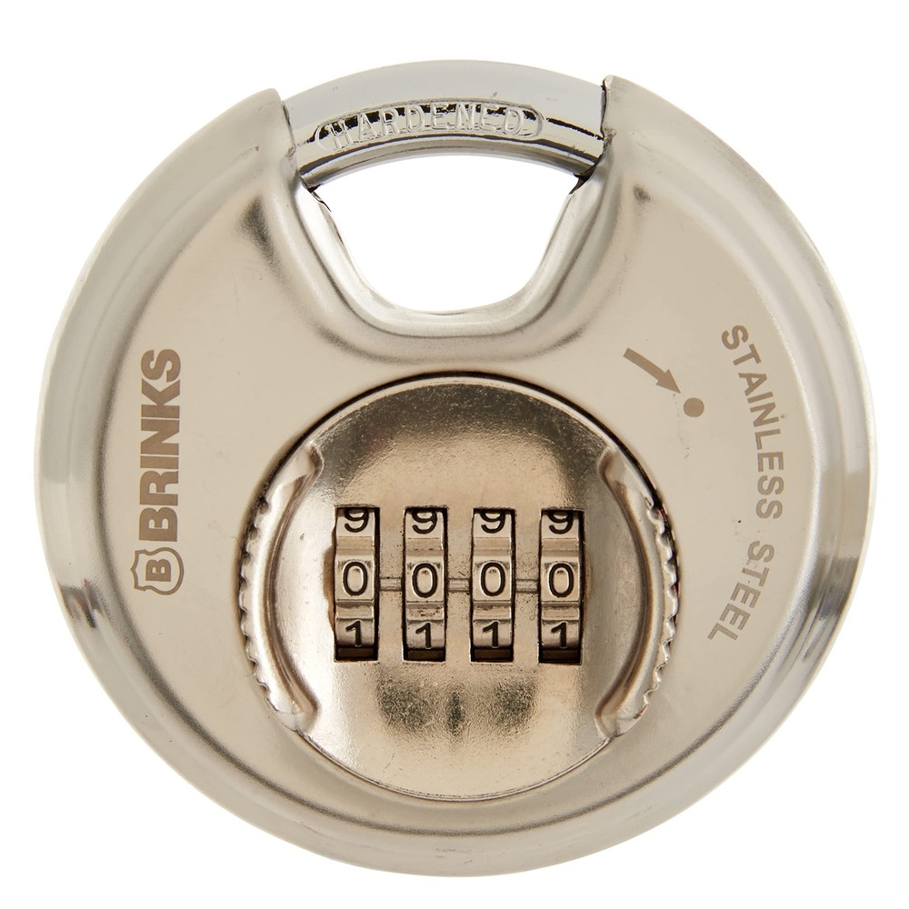 BRINKS Heavy Duty Combination Padlock 80mm Chrome Plated Lock with Hardened