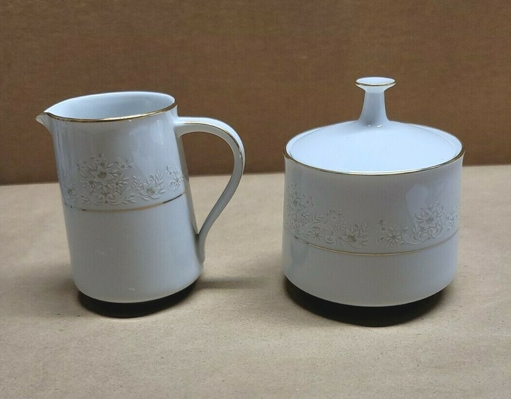 Noritake Dearest #2034 Creamer & Sugar Bowl