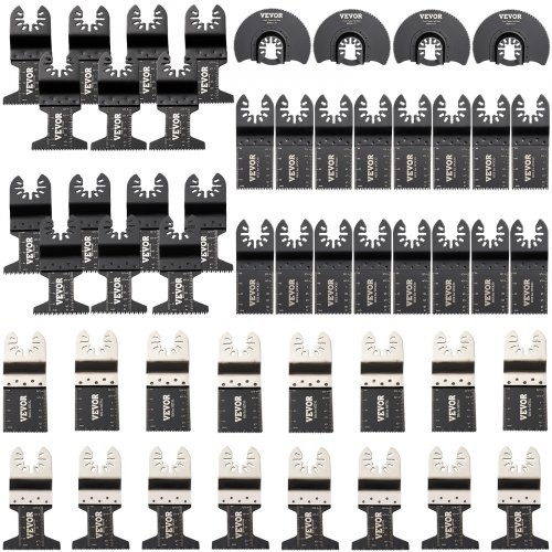 VEVOR 50 PCS Oscillating Saw Blades,Quick Release Multitool Blades Kit,HCS Tool