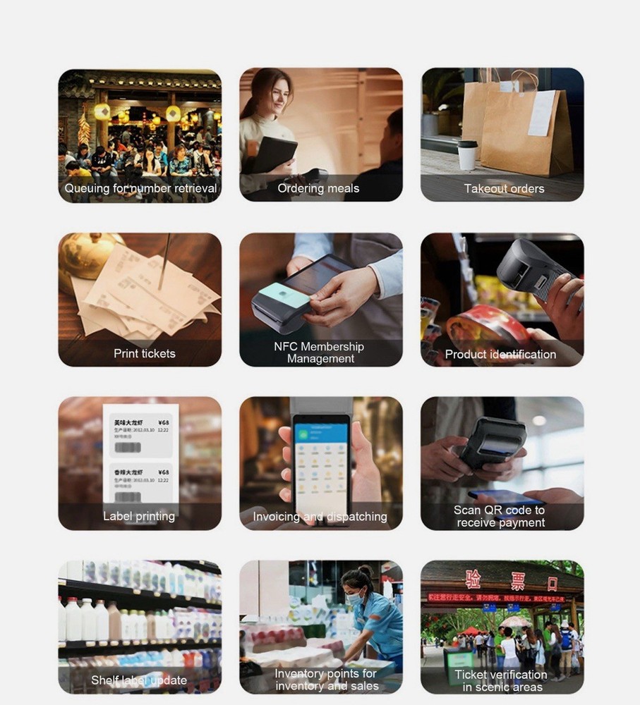 "Handheld Android POS terminal thermal printer"