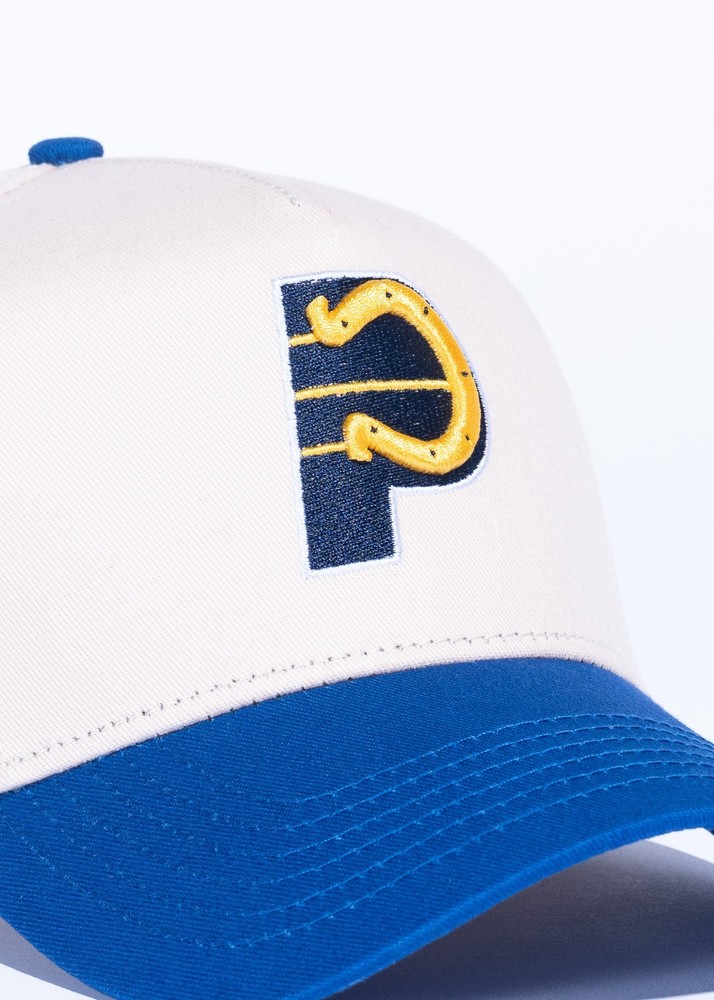 Indianapolis Colts X Pacers Parody Reference Snapback Hat Cream/Blue