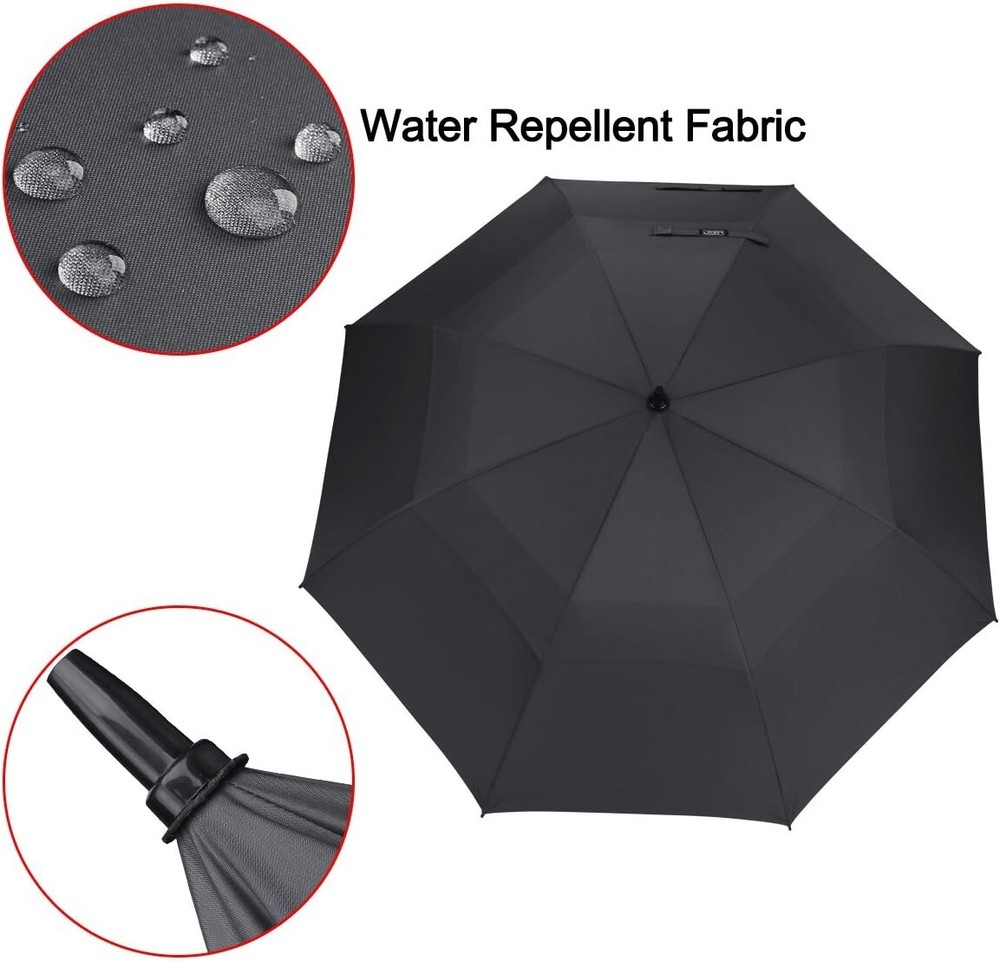 47/54/62/68 Inch Automatic Open Golf Umbrella Oversize Extra Large Double Can...