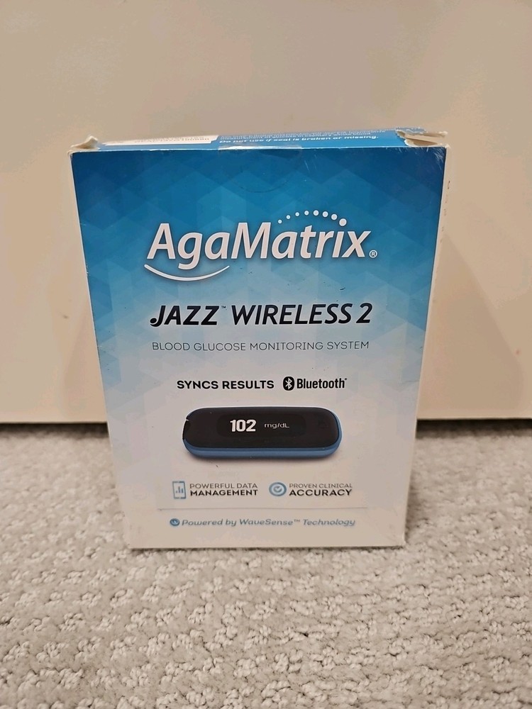 NEW Sealed! AgaMatrix Bluetooth Glucometer Wavesense Jazz Wireless 2 Syncs Power