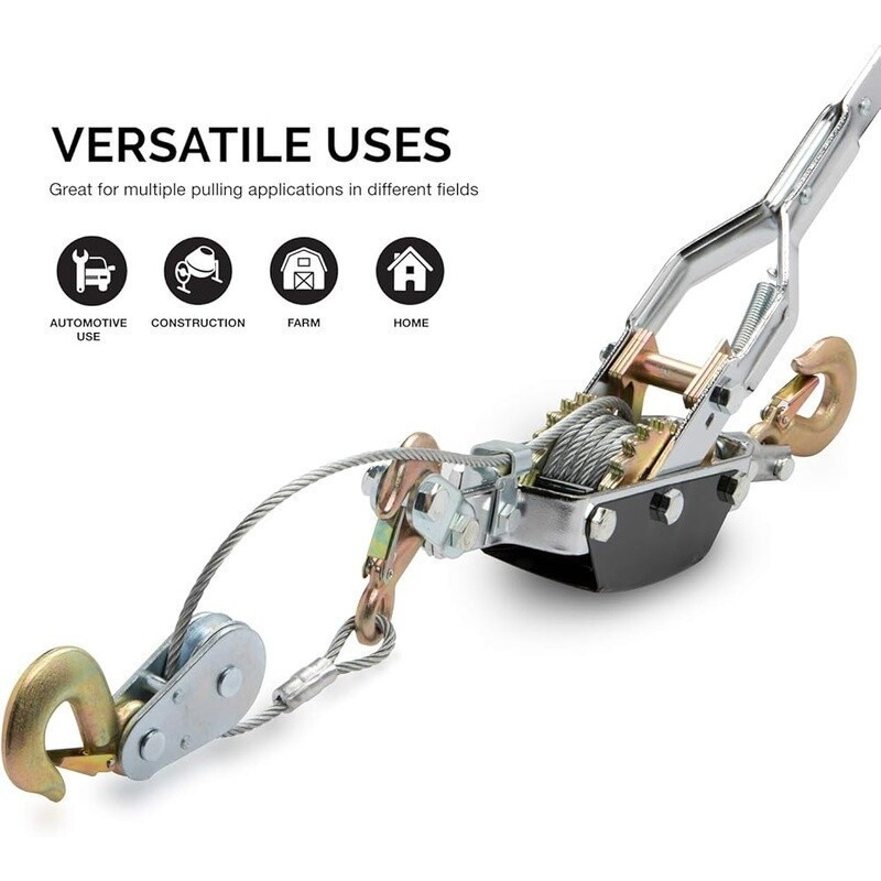 5 Ton Come Along Winch Heavy Duty Hand Winch Puller Recovery Gear Tool Durable