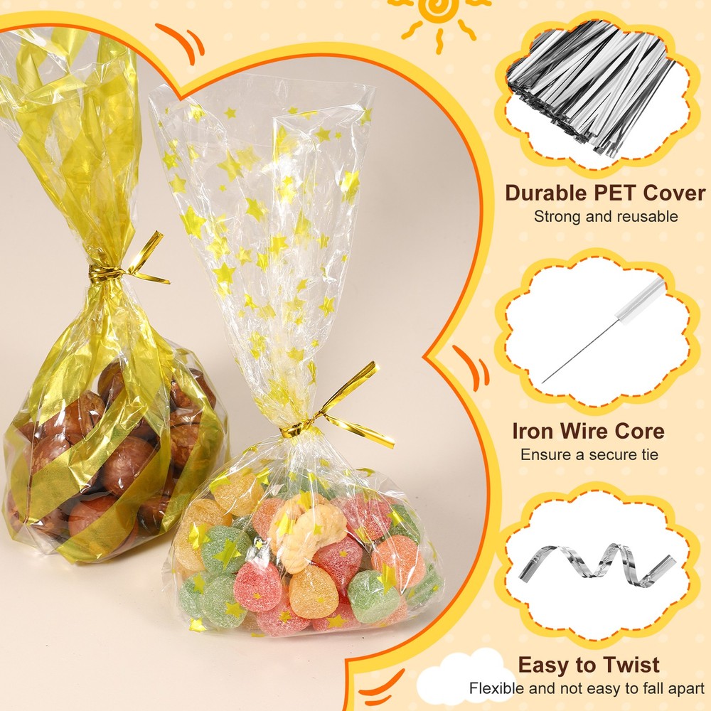 1,600pcs for 4\" Reusable Bread Closure Bags Silver
