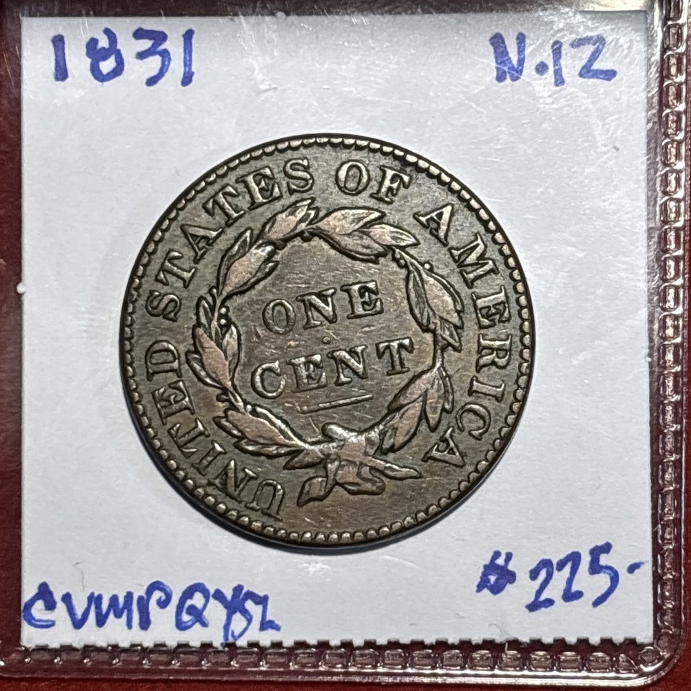 1831 1c N-12 Matron Head Large Cent