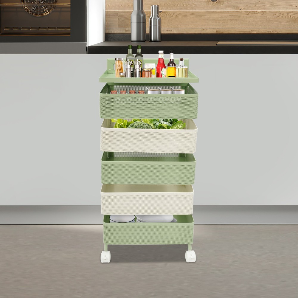 Rotating Storage Rack, Kitchen Organizer With Rotating Basket