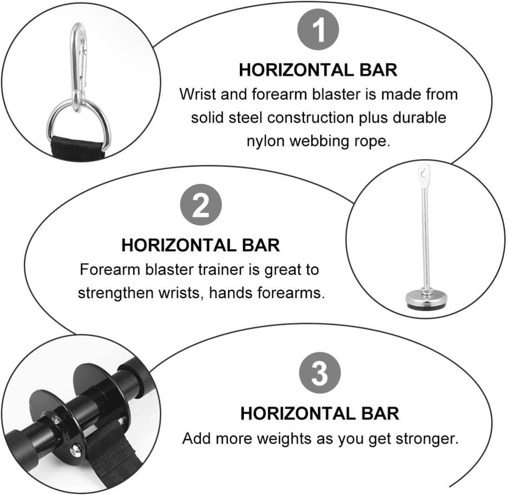 Forearm Wrist Roller Blaster Exercise Trainer Weight-Bearing Wider Nylon Stra...