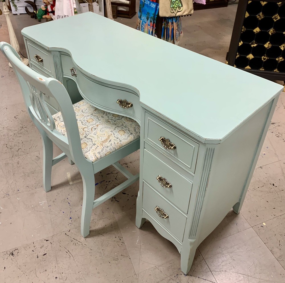 Vintage Refurbished Desk And Chair