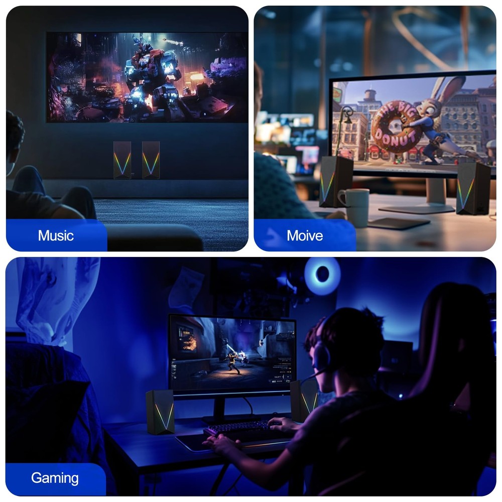 Computer Speaker Amplifier System Set Desktop Multimedia Speakers for Laptop Pc