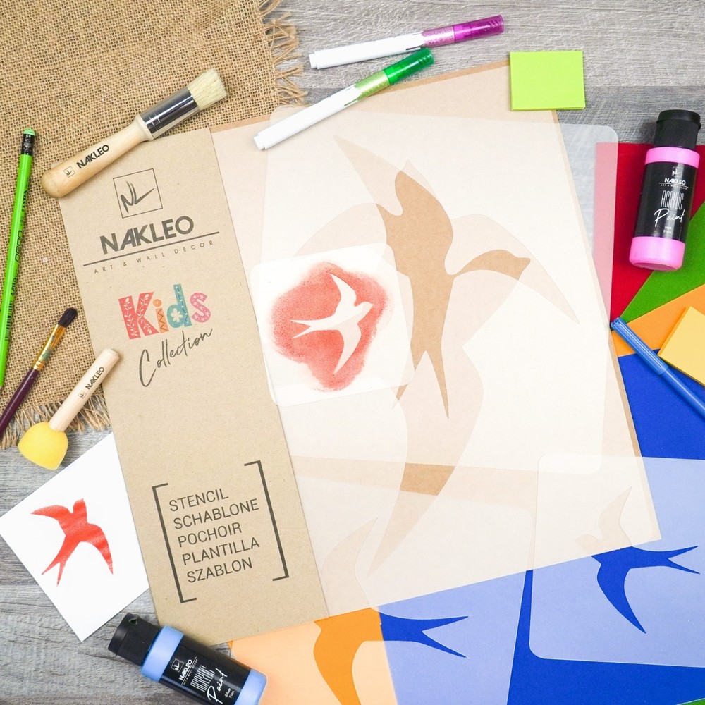 KIDS Reusable Plastic Stencils (5 pcs) // SWALLOW