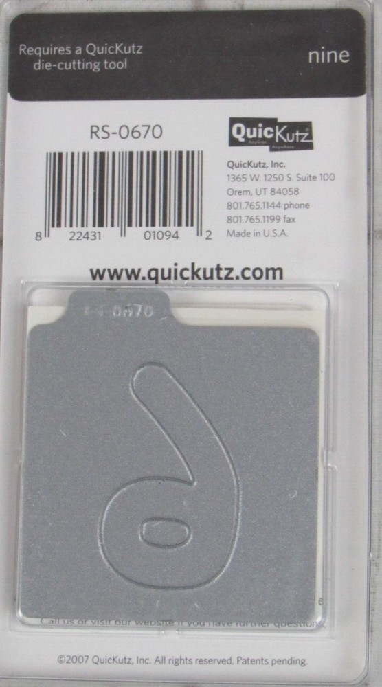 QuicKutz Nine 2x2, 1 Cutting Die Set RS-0670