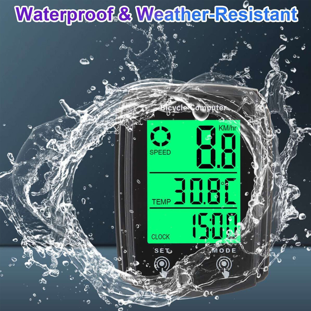 2PCS LCD Digital Bicycle Computer Bike Backlight Speedometer Odometer Waterproof
