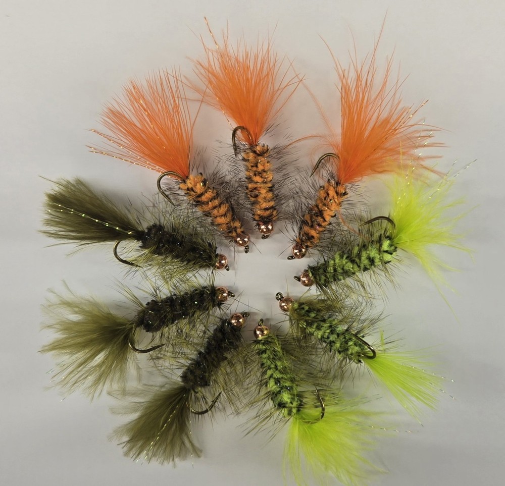 Wooly Buggers, Flys, Size 4, 3 colors, 3 pack