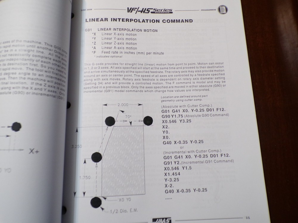 Haas VF/HS Series Programming Workbook CNC Machines 2006