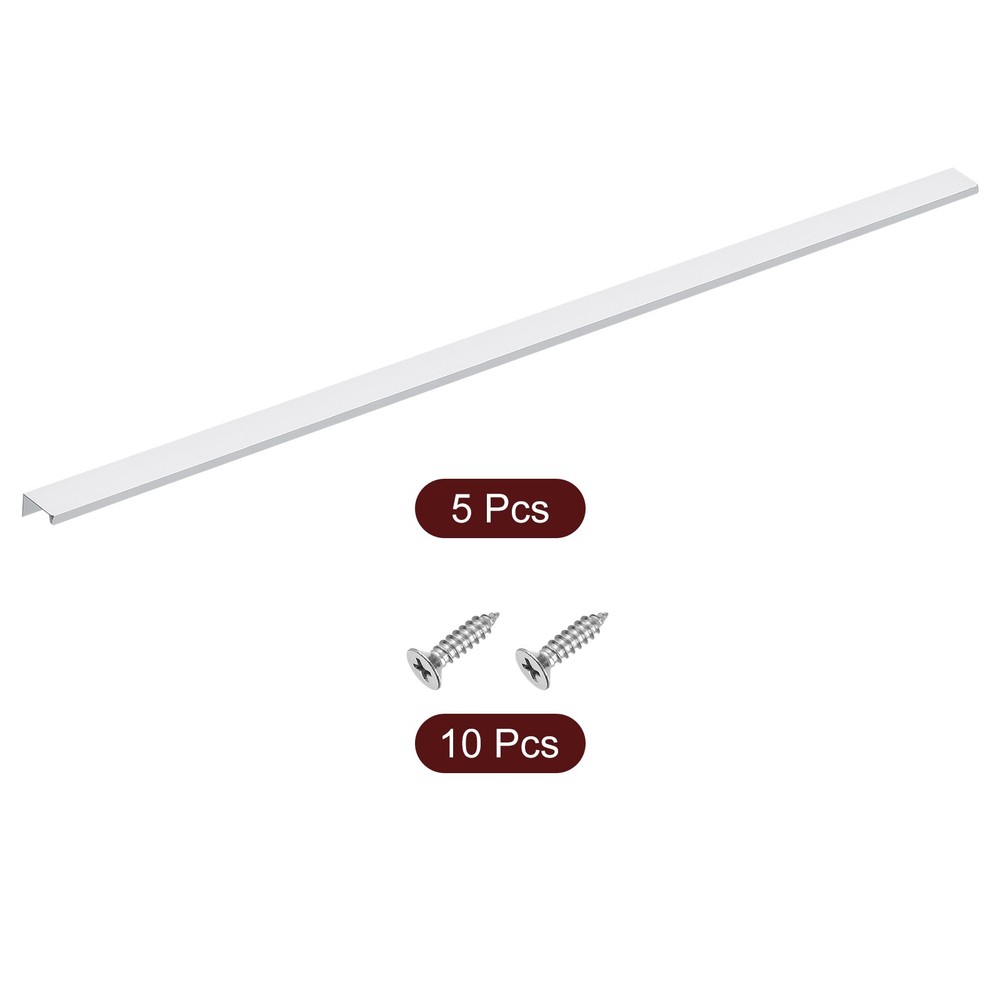 Cabinet Edge Finger Pull, 5pcs 800mm / 31.5" Hidden Cabinet Pulls, Silver