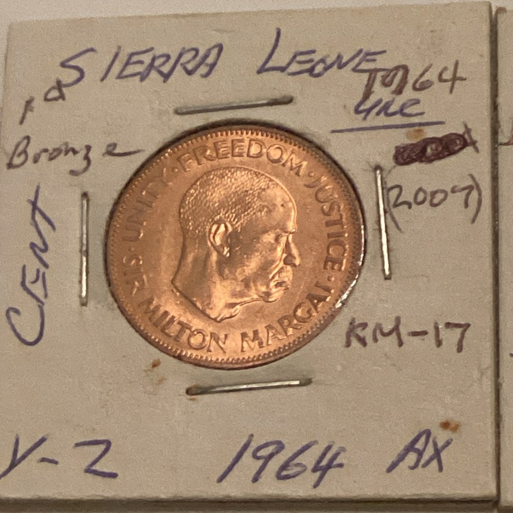 1964 Sierra Leone Cent and Half Cent 2 coins