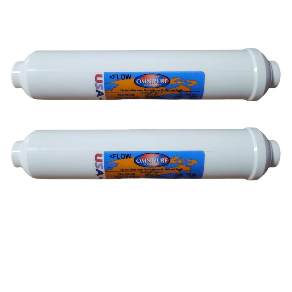 Omnipure K2533BB Inline Carbon Water Filter 1/4 FPT - 2 PACK K2533-BB