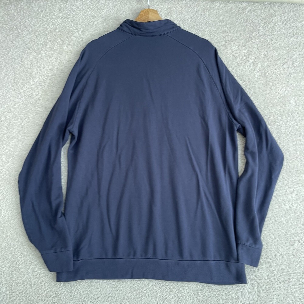 Travis Mathew 1/4 Zip Pullover Mens XL Blue Striped Performance Golf Jacket