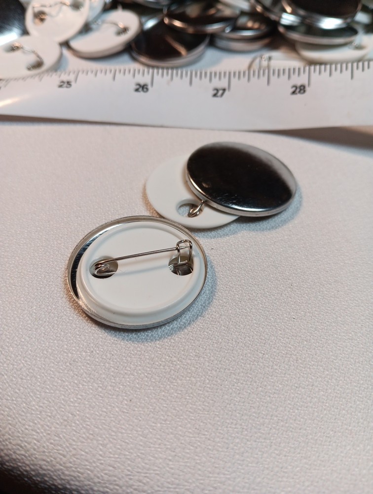 300 sets Round Button Making Metal Shells 1 1/4" & 1 3/16" Plastic Back Covers