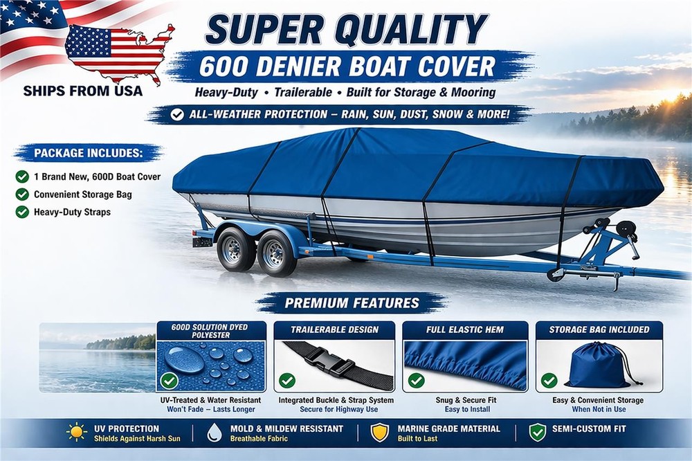 BLUE BOAT COVER FOR LOWE 1666 WT 1993-2004