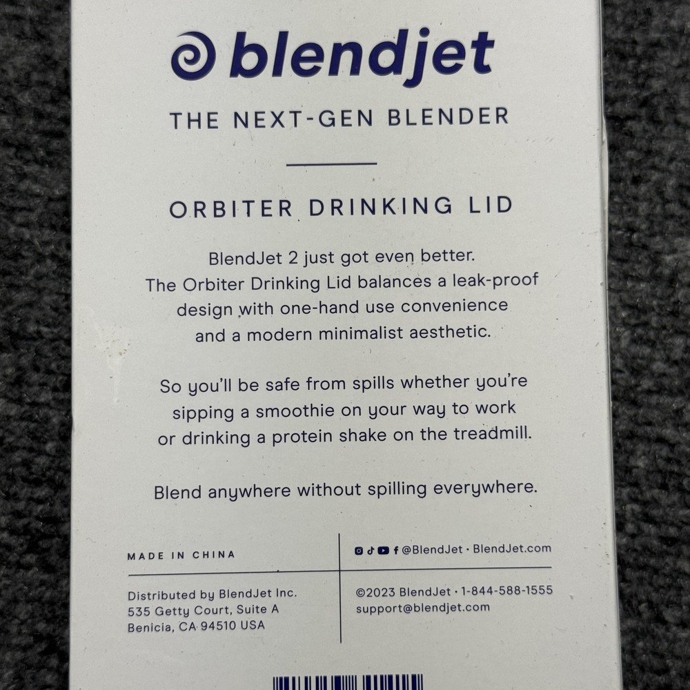 BlendJet Orbiter Drinking Lid Grey Leakproof Replacement Lid W/ Strap BlendJet 2