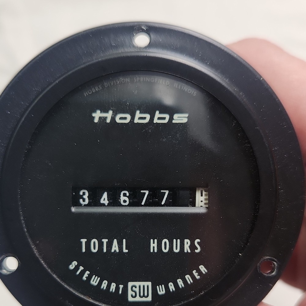 Hobbs Elapsed Time Indicator 20055 Panel Meter TIME Stewart Warner