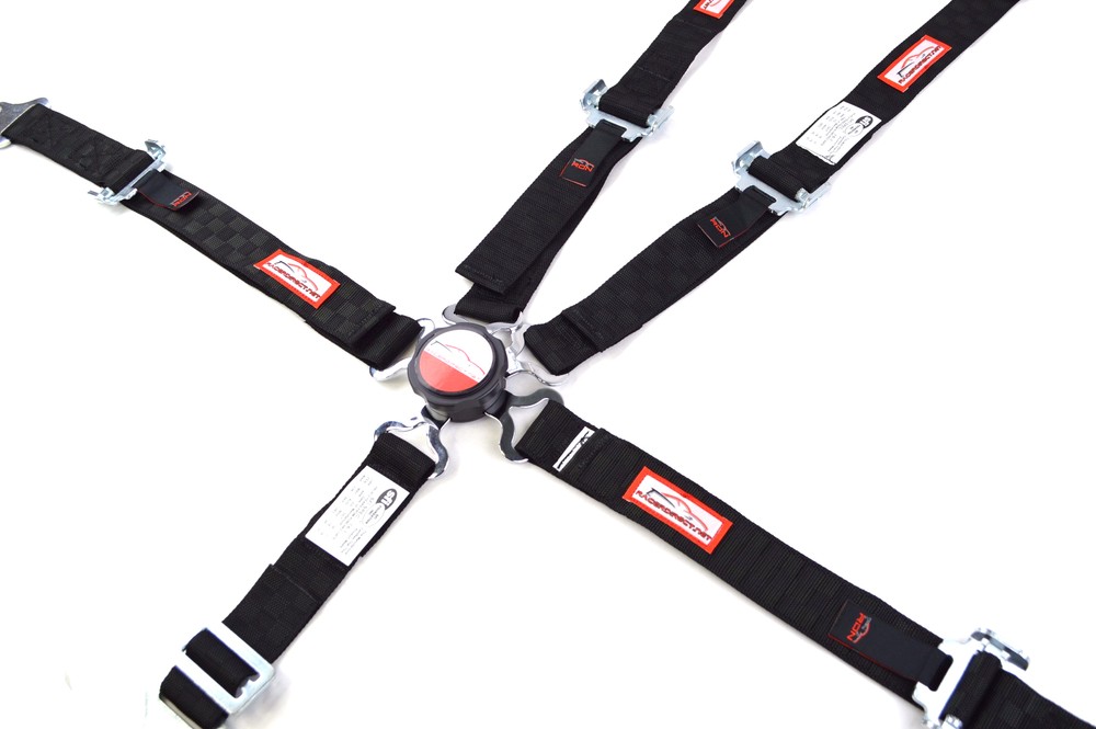 JR DRAG UNIVERSAL HARNESS 5 POINT PULL UP LAP BELT CAM LOCK BLACK CHECKERBOARD