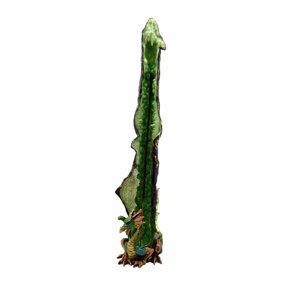 Incense Burner - Green Dragon Standing