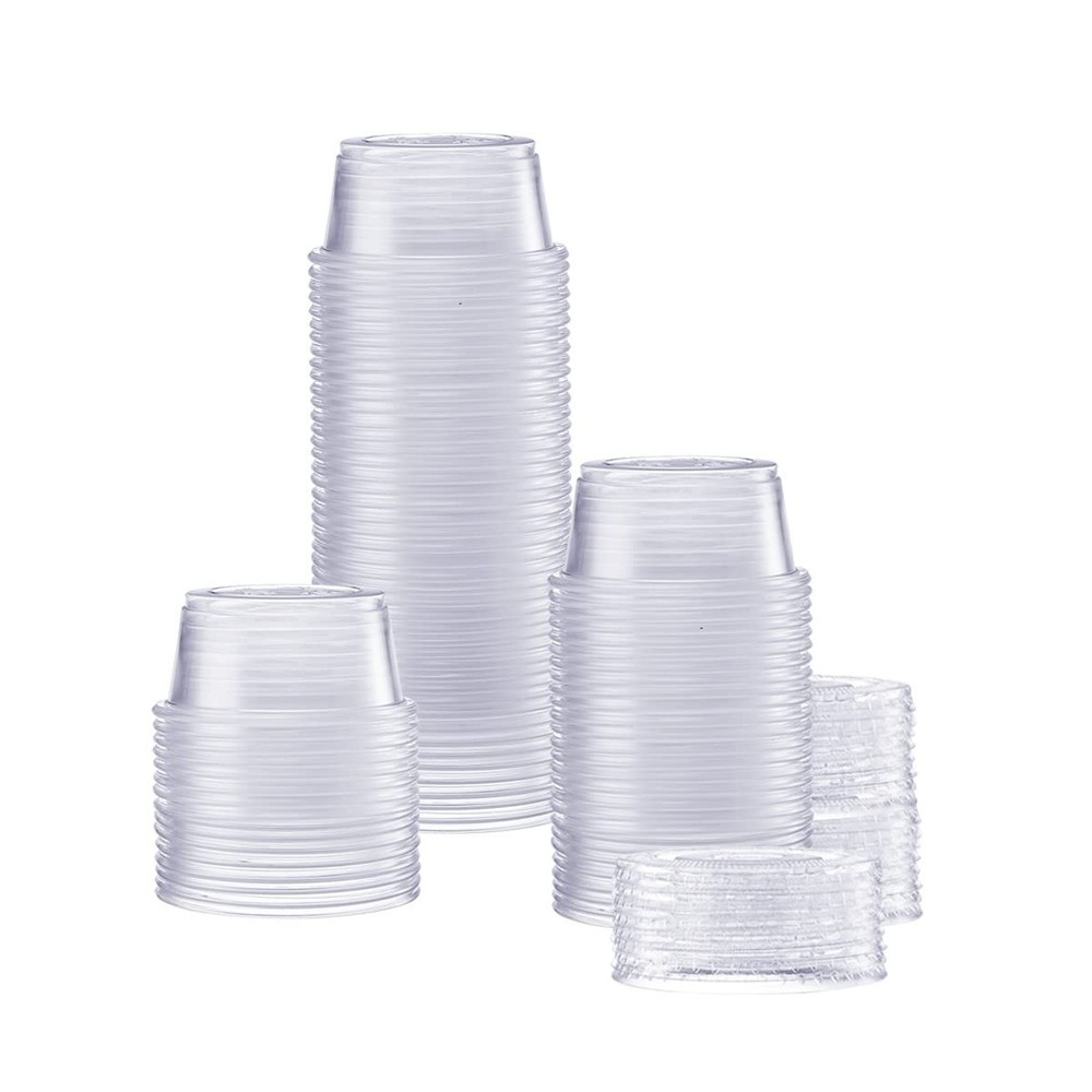 GUSTO [2 oz.-100] Count Clear Disposable Plastic 100 (Pack of 1),