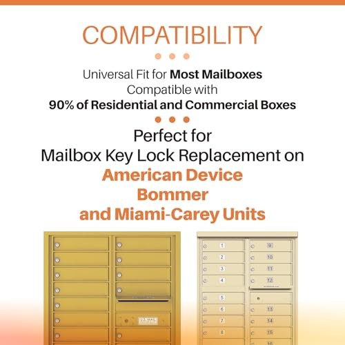 10 Pack Mailbox Lock Replacement with 2 Keys - Universal Fit for Post 10 Pcs