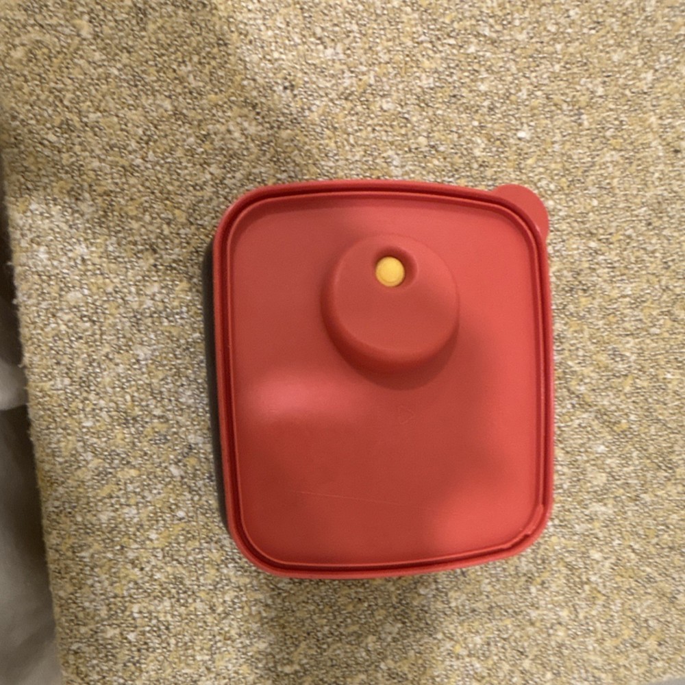 Tupperware Red Square Microwave Safe Plastic Container Set with Vented Lid