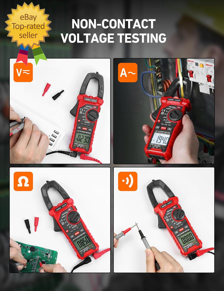 Digital Clamp Meter Multimeter 2000 Counts Amp Voltage Tester Auto-Ranging