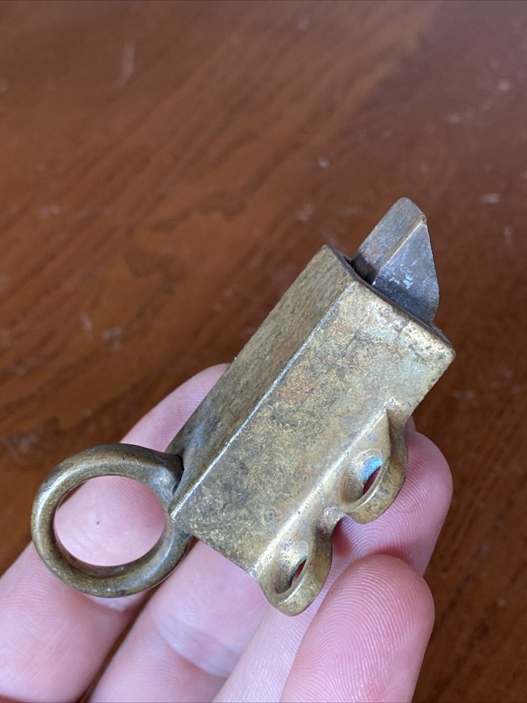 Antique Brass Pull Ring Transom Window Latch Catch Awning Sash Lock Finger Loop