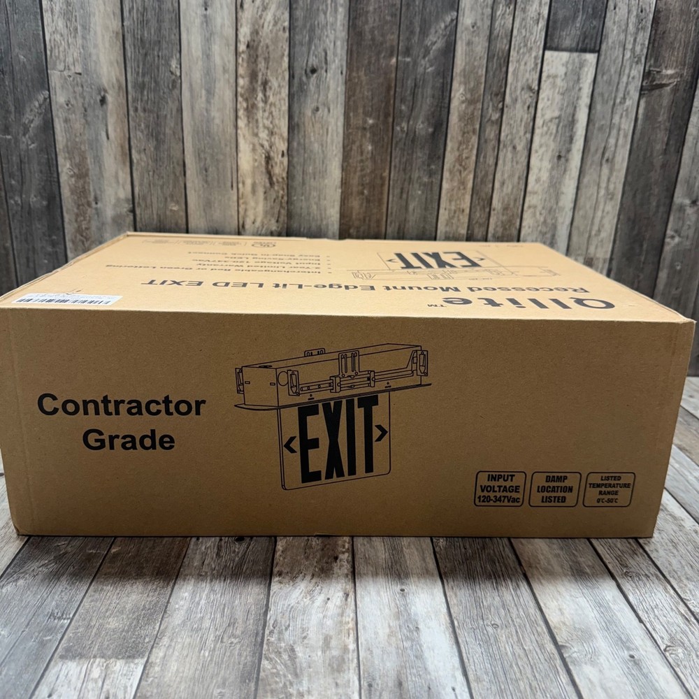 Emergency Exit Sign Double Sided Mirrored Acrylic Recessed LED Exit Sign